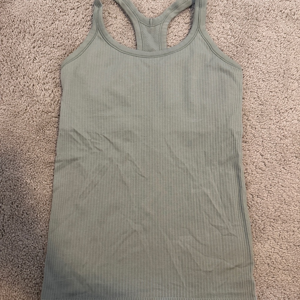 Lululemon Ebb to Street Fog Green Tank